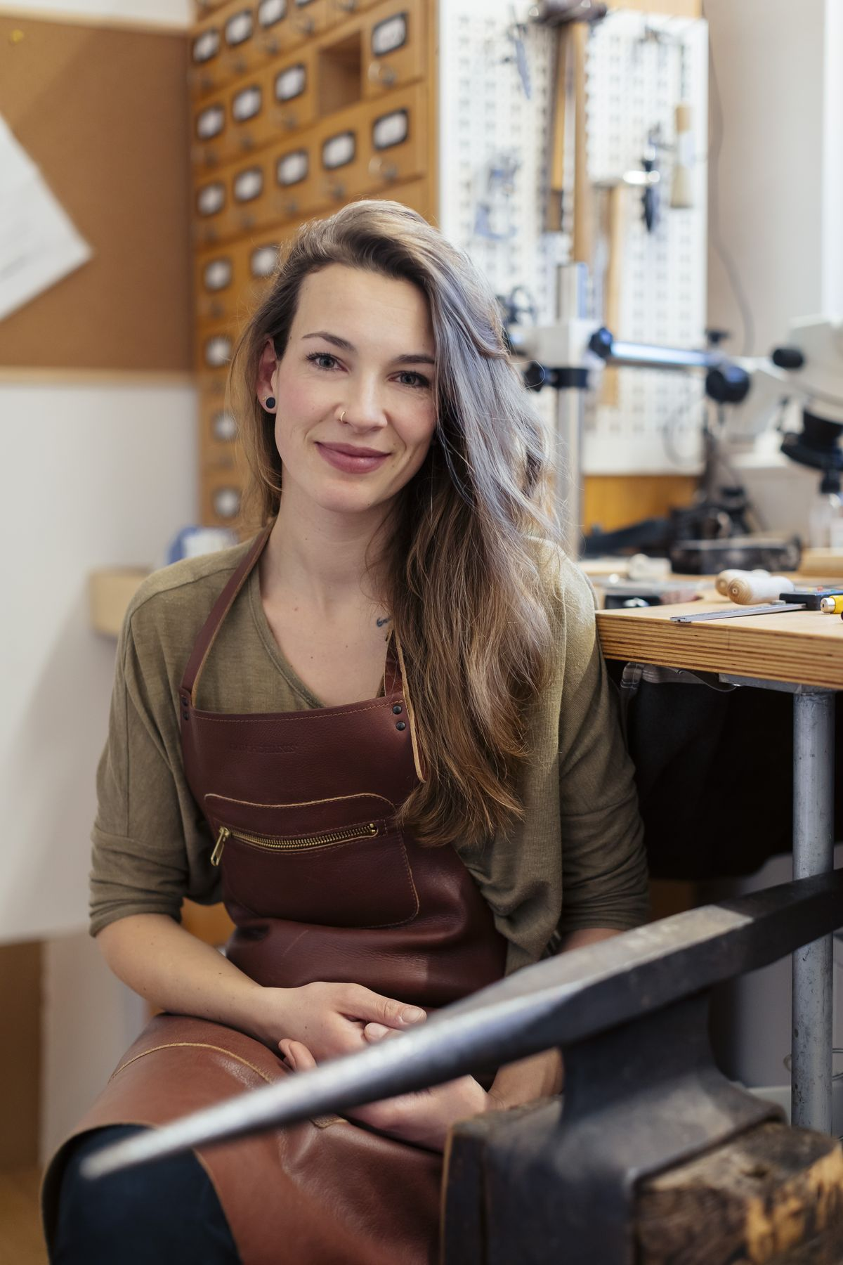 Pamela in her studio