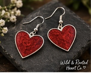 Ruby Heart Earrings