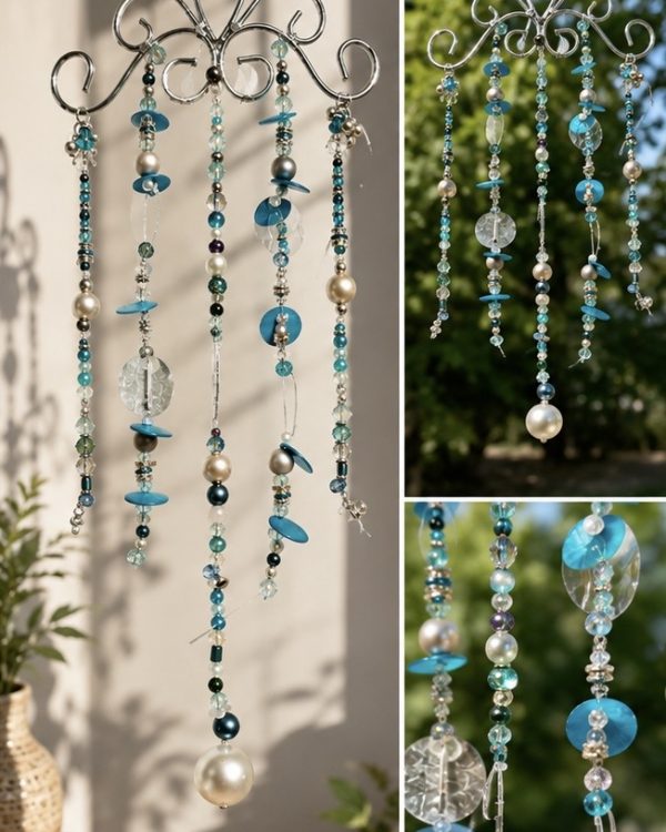 Turquoise Rain Bohemian Suncatcher