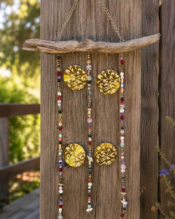Golden Boho Driftwood Suncatcher